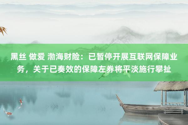 黑丝 做爱 渤海财险：已暂停开展互联网保障业务，关于已奏效的保障左券将平淡施行攀扯