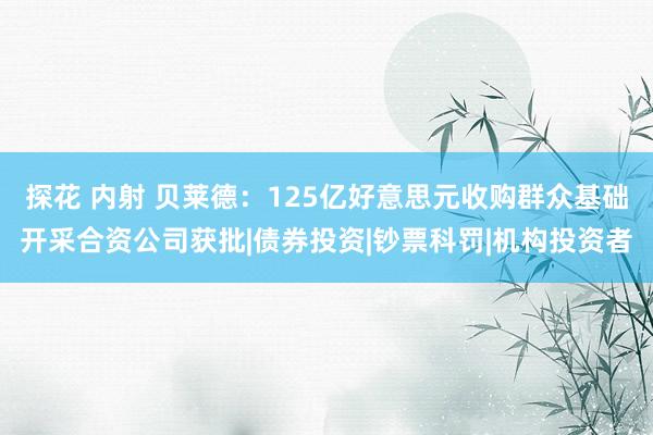 探花 内射 贝莱德：125亿好意思元收购群众基础开采合资公司获批|债券投资|钞票科罚|机构投资者