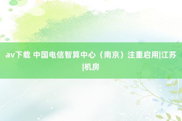 av下载 中国电信智算中心（南京）注重启用|江苏|机房