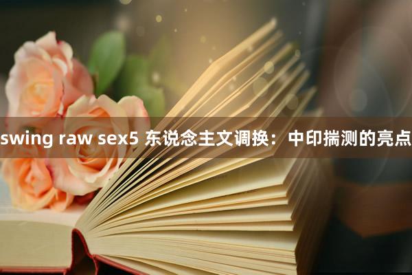 swing raw sex5 东说念主文调换：中印揣测的亮点