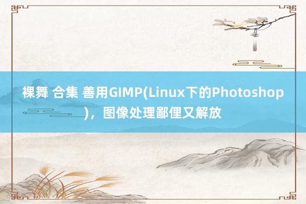 裸舞 合集 善用GIMP(Linux下的Photoshop)，图像处理鄙俚又解放